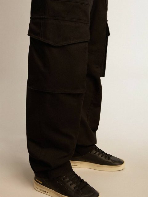 Jeans & Pants Men Black Golden Goose Black Cargo Pants - Image 5