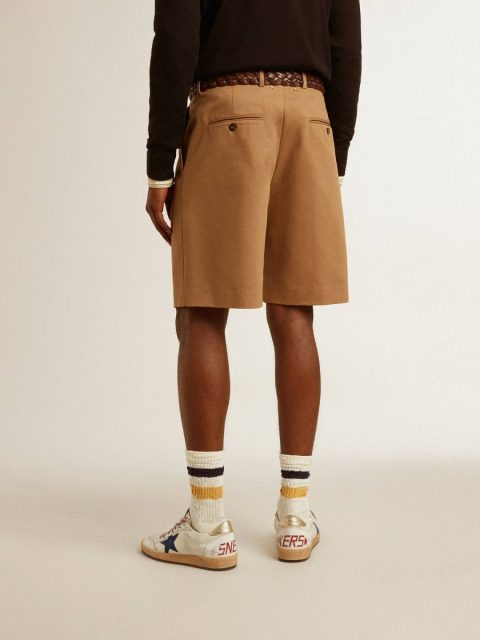 Jeans & Pants Men Golden Goose Beige Men's Bermuda Shorts In Beige Cotton - Image 5