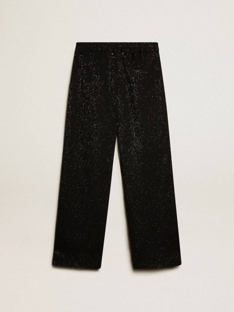 Jeans & Pants Men’s Black Joggers In Linen Blend With Sequins Golden Goose Black Men - Image 5