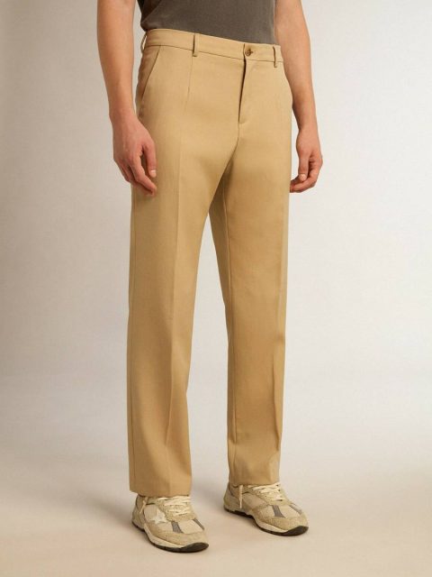 Jeans & Pants Men’s Wool Gabardine Pants In Sand Sand Men Golden Goose - Image 2