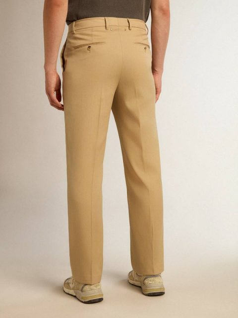 Jeans & Pants Men’s Wool Gabardine Pants In Sand Sand Men Golden Goose - Image 4
