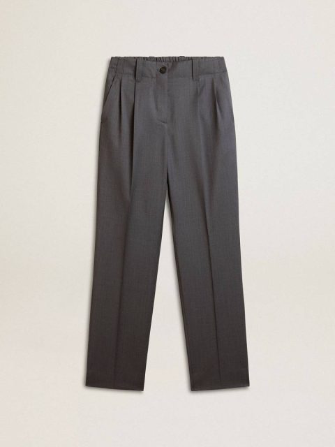 Jeans & Pants Women Baby Blue Golden Goose Women's Loose Pants In Baby Blue Wool
