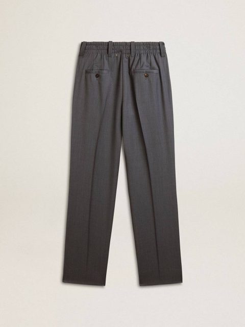 Jeans & Pants Women Baby Blue Golden Goose Women's Loose Pants In Baby Blue Wool - Image 5