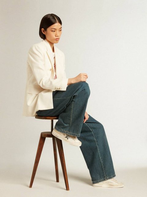 Jeans & Pants Women’s Blue Cotton Pleated Pants Blue Golden Goose Women - Image 3