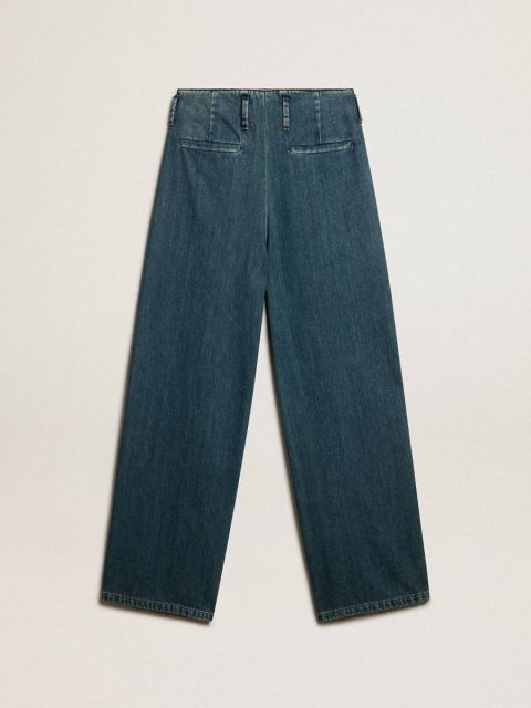 Jeans & Pants Women’s Blue Cotton Pleated Pants Blue Golden Goose Women - Image 5