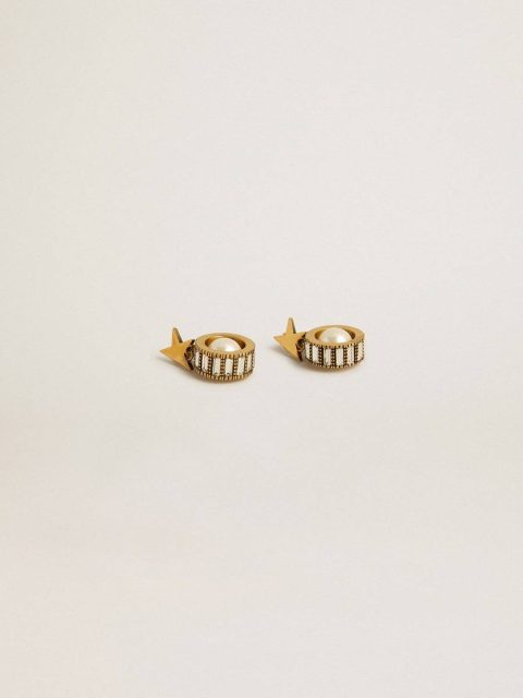 Jewelry Earrings With Gold Star And Pearl Women Golden Goose Antique Gold - Image 2
