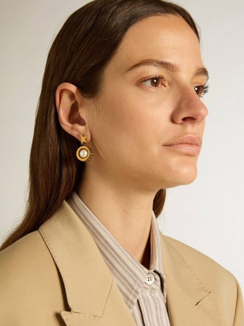 Jewelry Earrings With Gold Star And Pearl Women Golden Goose Antique Gold - Image 3