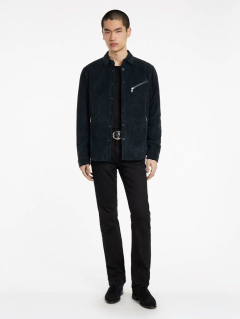 John Varvatos Black Leather Jackets Men Kadd Shirt Jacket - Image 5