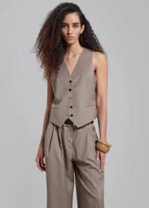 Jorae Vest - Taupe Beige Outerwear The Frankie Shop Women - Image 5