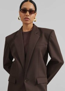 Jun Blazer - Brown The Frankie Shop Brown Outerwear Women - Image 3