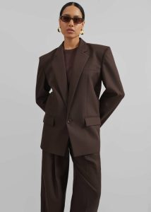 Jun Blazer - Brown The Frankie Shop Brown Outerwear Women - Image 5