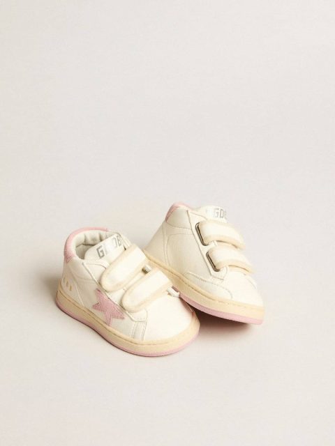 June Junior In Nappa Leather With Old Rose Suede Star And Heel Tab Golden Goose Little Girls (1-3 Years) Kids - Image 2