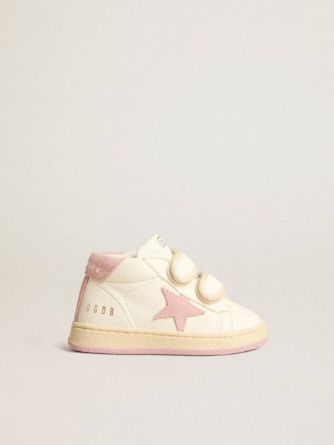 June Junior In Nappa Leather With Old Rose Suede Star And Heel Tab Golden Goose Little Girls (1-3 Years) Kids