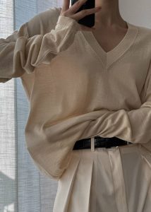 Juro V-Neck Knit - Butter Knitwear The Frankie Shop Beige Women - Image 2