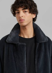 Justin Faux Fur Bomber - Storm Grey Outerwear The Frankie Shop Men - Image 4