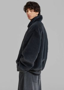 Justin Faux Fur Bomber - Storm Grey Outerwear The Frankie Shop Men - Image 5