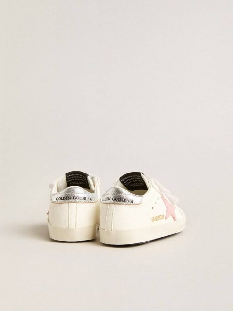 Kids Baby Old School With Pink Leather Star And Silver Leather Heel Tab Newborns Golden Goose - Image 4