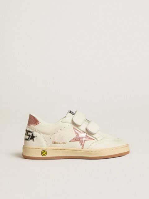 Kids Ball Star Young In Nappa With Peach-Pink Glitter Star And Heel Tab Golden Goose Girls (4-10 Years)