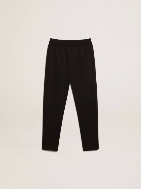 Kids Black Bottomwear Selection (4-12 Years) Golden Goose Boys’ Black Joggers With White Stars - Image 2