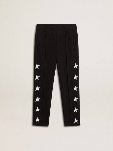 Kids Black Bottomwear Selection (4-12 Years) Golden Goose Boys’ Black Joggers With White Stars