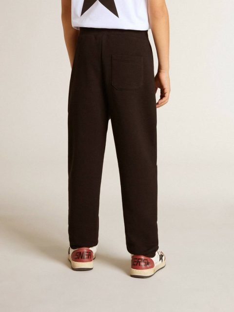 Kids Black Bottomwear Selection (4-12 Years) Golden Goose Boys’ Black Joggers With White Stars - Image 5