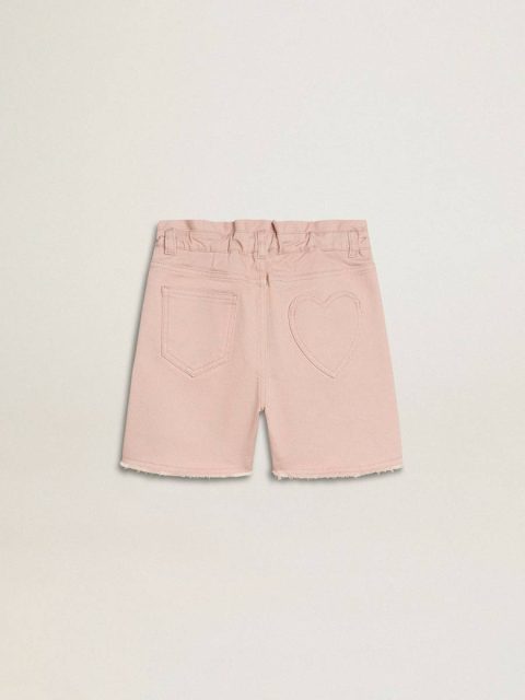 Kids Girls' Pink Cotton Shorts With Embroidery Pink Golden Goose Bottomwear Selection (4-12 Years) - Image 2
