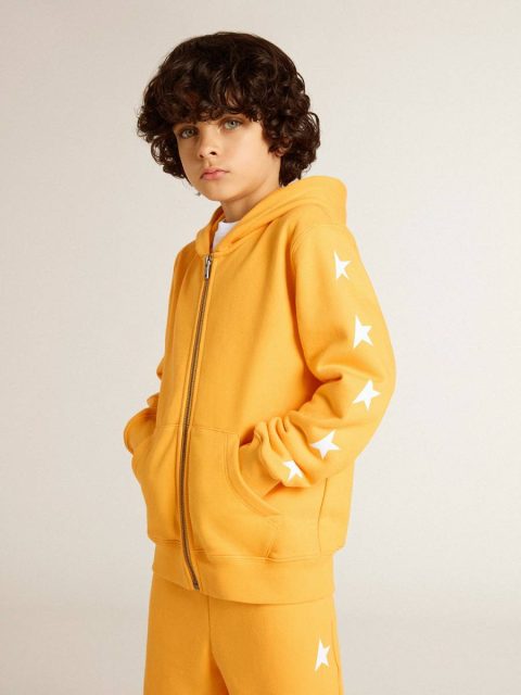 Kids Golden Goose Orange Boys’ Orange Sweatshirt With Zip Fastening Topwear Selection (4-12 Years) - Image 2
