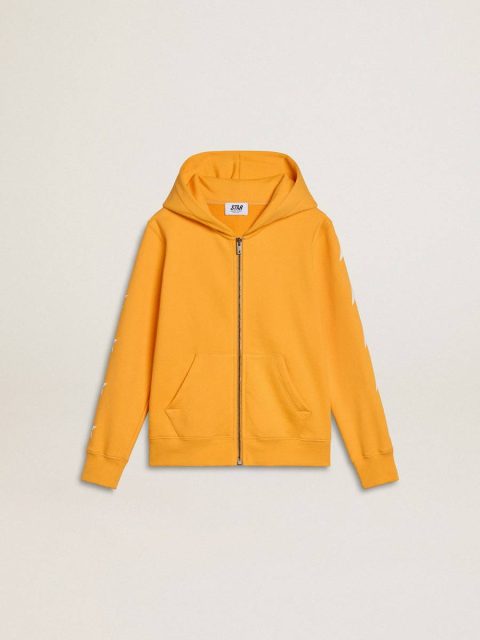 Kids Golden Goose Orange Boys’ Orange Sweatshirt With Zip Fastening Topwear Selection (4-12 Years)