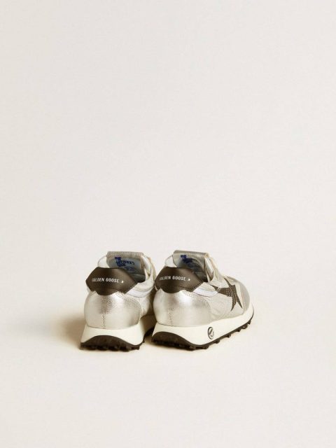 Kids Marathon Young In Silver Nylon With Black Star And Leather Heel Tab Boys (4-10 Years) Golden Goose - Image 4