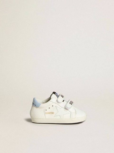 Kids Newborns Golden Goose Baby School Set In Nappa With White Star And Light Blue Leather Heel Tab - Image 2
