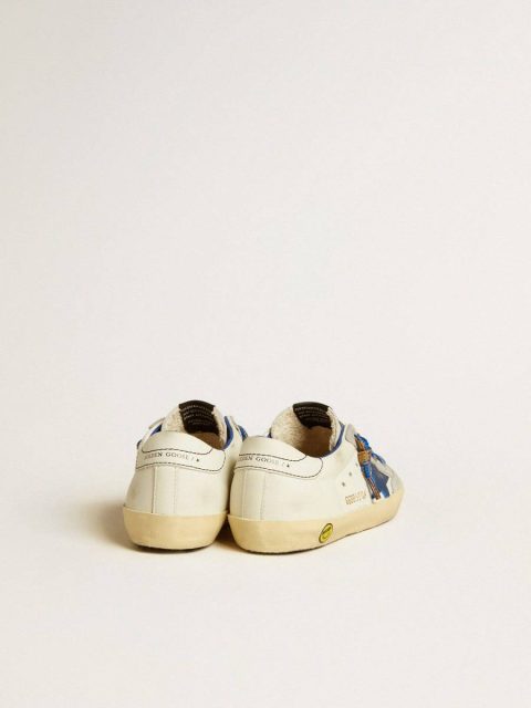Kids White Little Boys (1-3 Years) Super-Star Junior With Blue Leather Star And Ice-Gray Suede Inserts Golden Goose - Image 4