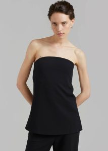 Kit Strapless Top - Black Tops Black The Frankie Shop Women