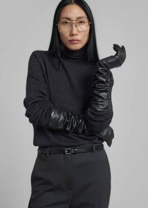 Knitwear Grey Eve Thin Turtleneck Sweater - Dark Grey Melange The Frankie Shop Women - Image 2