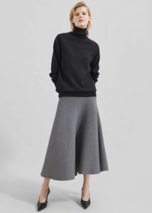 Knitwear Grey Eve Thin Turtleneck Sweater - Dark Grey Melange The Frankie Shop Women - Image 5