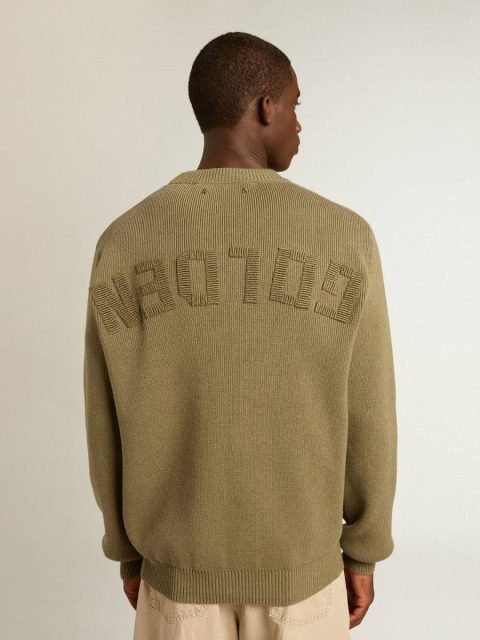 Knitwear Kalamata Men Golden Goose Men’s Round-Neck Sweater In Cotton With Logo On The Back - Image 4