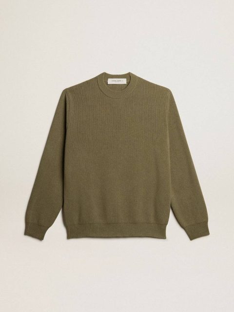 Knitwear Kalamata Men Golden Goose Men’s Round-Neck Sweater In Cotton With Logo On The Back