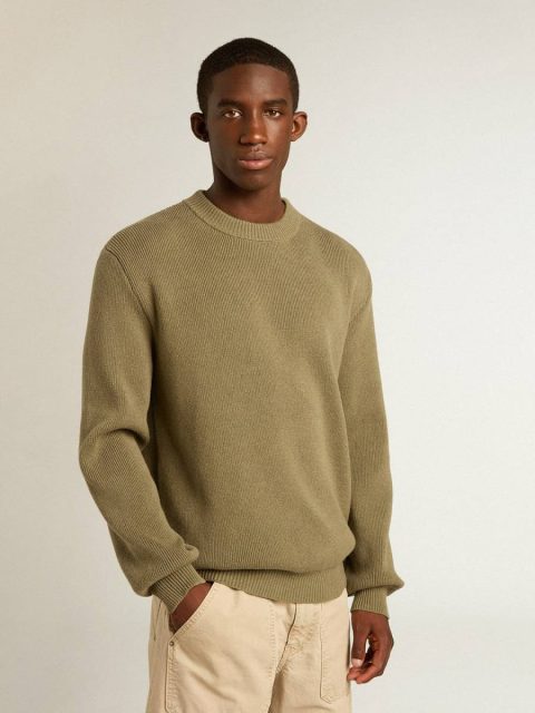 Knitwear Kalamata Men Golden Goose Men’s Round-Neck Sweater In Cotton With Logo On The Back - Image 5
