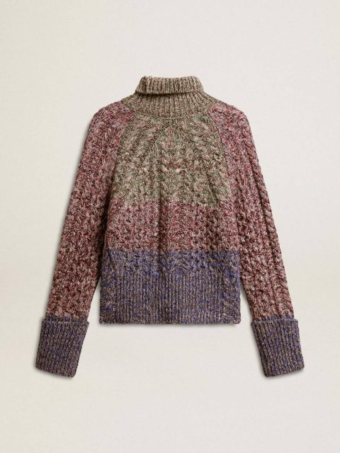 Knitwear Multicolor Golden Goose Women Women's Multicolored High Neck Sweater With Mouliné Yarn - Image 2