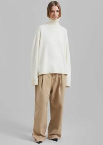 Knitwear The Frankie Shop White Women Rhea Trapeze Turtleneck - Ivory - Image 2