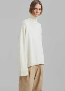 Knitwear The Frankie Shop White Women Rhea Trapeze Turtleneck - Ivory