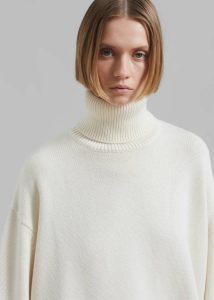 Knitwear The Frankie Shop White Women Rhea Trapeze Turtleneck - Ivory - Image 3