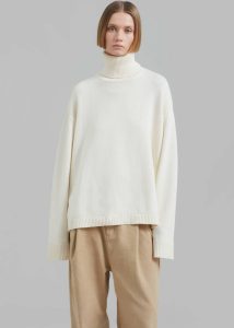 Knitwear The Frankie Shop White Women Rhea Trapeze Turtleneck - Ivory - Image 4