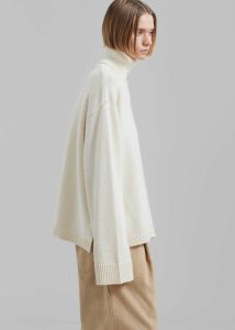 Knitwear The Frankie Shop White Women Rhea Trapeze Turtleneck - Ivory - Image 5