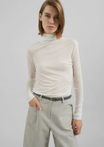 Knitwear The Frankie Shop Women Evren Sheer Turtleneck - White White - Image 3
