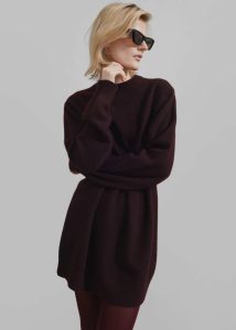 Knitwear The Frankie Shop Women Maxime Knit Sweater Dress - Dark Plum Purple - Image 2