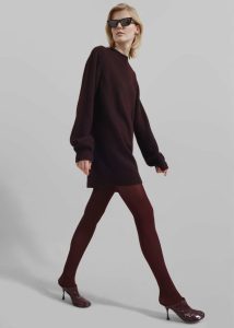 Knitwear The Frankie Shop Women Maxime Knit Sweater Dress - Dark Plum Purple - Image 3