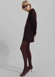 Knitwear The Frankie Shop Women Maxime Knit Sweater Dress - Dark Plum Purple - Image 4
