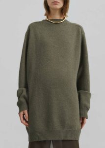 Knitwear The Frankie Shop Women Maxine Knit Sweater Dress - Khaki Green - Image 3