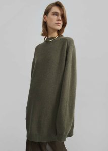 Knitwear The Frankie Shop Women Maxine Knit Sweater Dress - Khaki Green - Image 5
