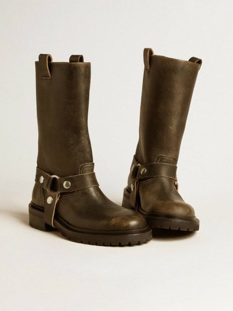 Kurt Boots In Black Leather With Silver Buckle Boots Women Golden Goose - Image 2